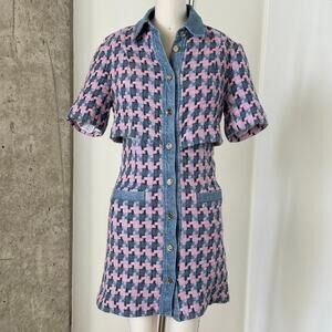 Sandro Amadora Denim Tweed Dress Size 34 XS